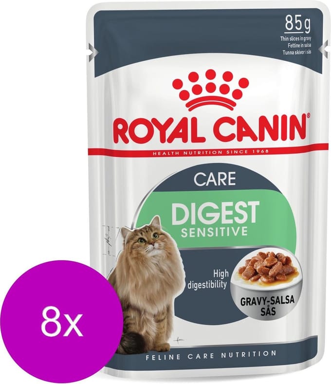 Royal Canin Digest Sensitive - In Gravy - Kattenvoer - 8 x 12x85 g