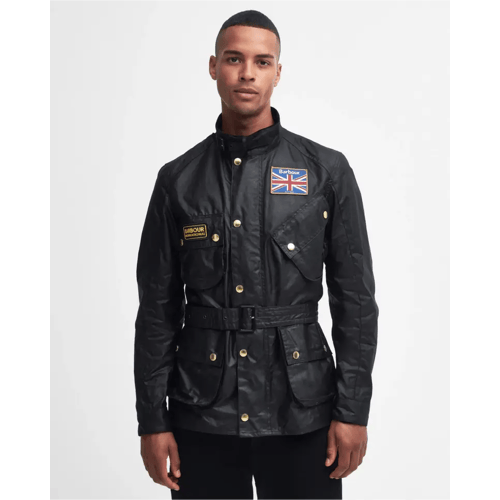 Barbour Bourbour International Union Jack Wax Jas (Maat - M, Kleur - BLACK)