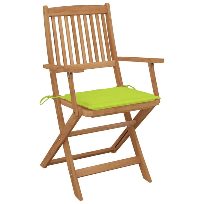 vidaXL - Inklapbare - stoelen - 6 - st - met - kussens - massief - acaciahout