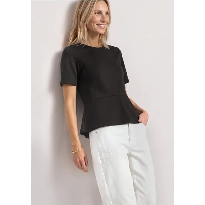 Shirt met ronde hals en volantdetail