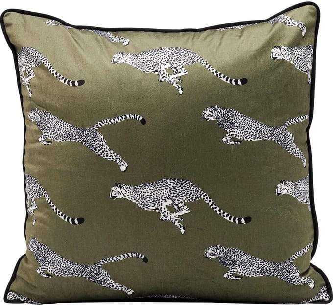 Sierkussen - Decoratief Kussen - Woonkamer Decoratie - Exotisch Luipaard Design - 45x45 cm - Groen