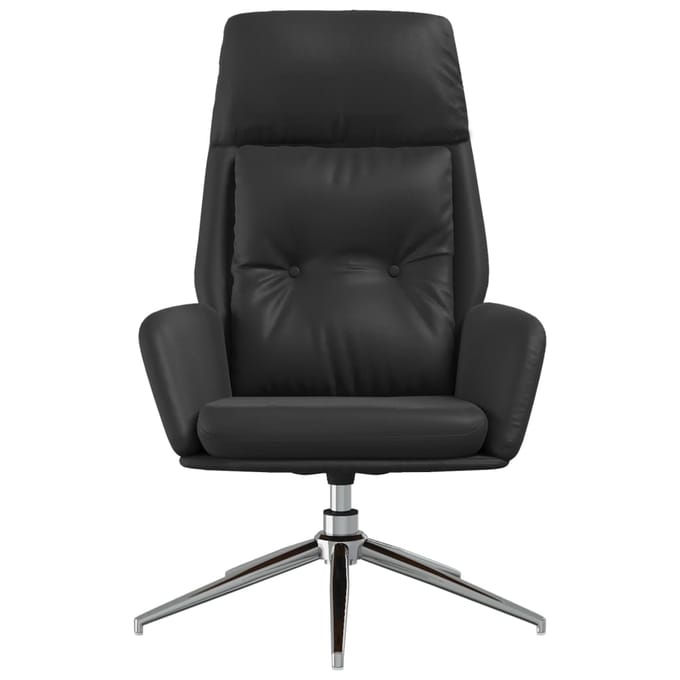vidaXL - Relaxstoel - echt - leer - zwart