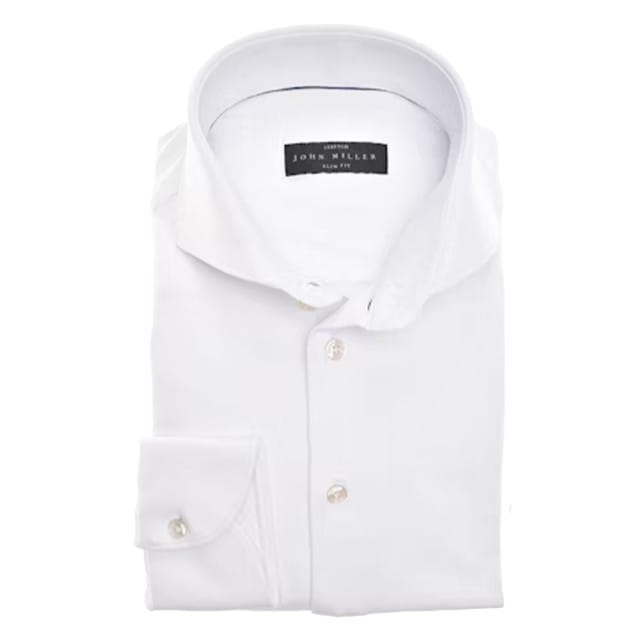 John Miller Slim Fit Lange Mouw Overhemden Wit 5346516