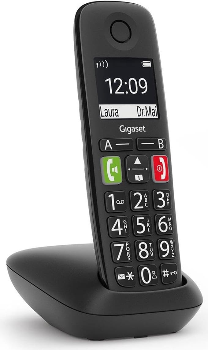 Draadloos DECT Telefoon Zwart - Groot Display en Gebruiksvriendelijk
