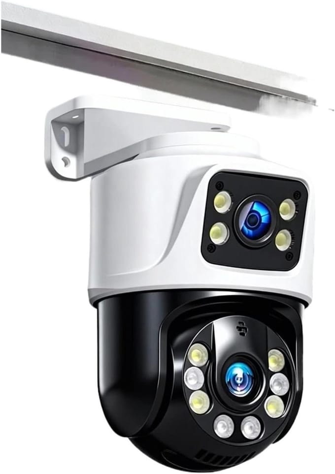 Beveiligingscamera Dubbele Lens - IP Camera Outdoor - Woning Bewaken - Menselijke Detectie - 8MP 4K - Wit