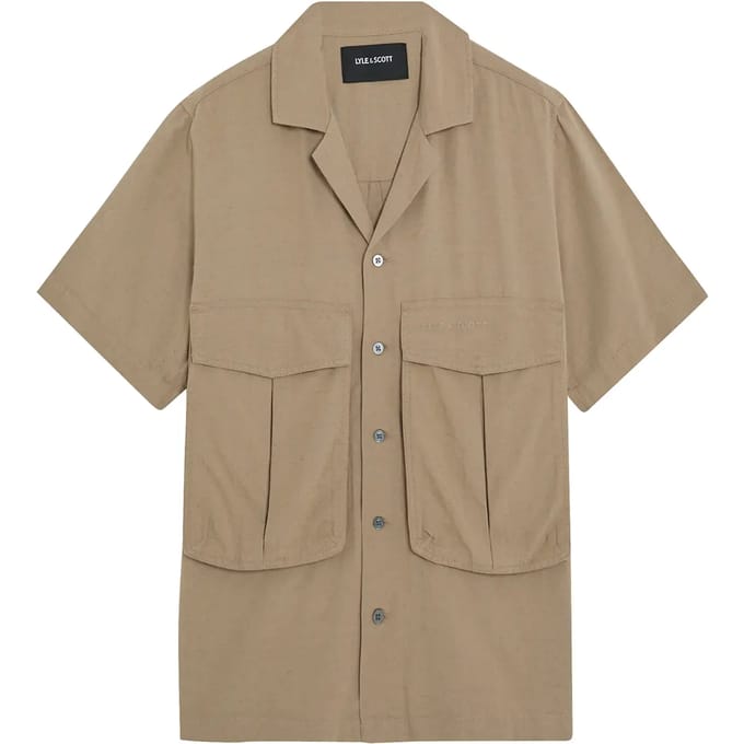 Katoenen en lin V-hals shirt Lyle & Scott