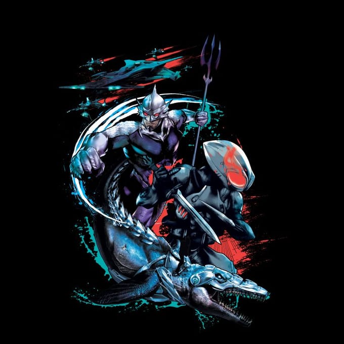 Aquaman Black Manta & Ocean Master t-shirt - Zwart - S