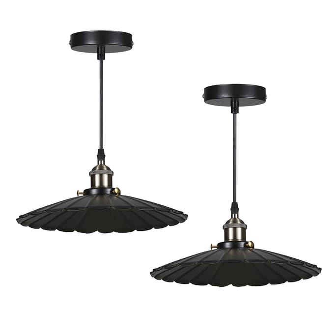 Tomshine AC110V Retro hanglamparmaturen E26-fitting Vintage kroonluchter hanglamp 2 Packs zwart