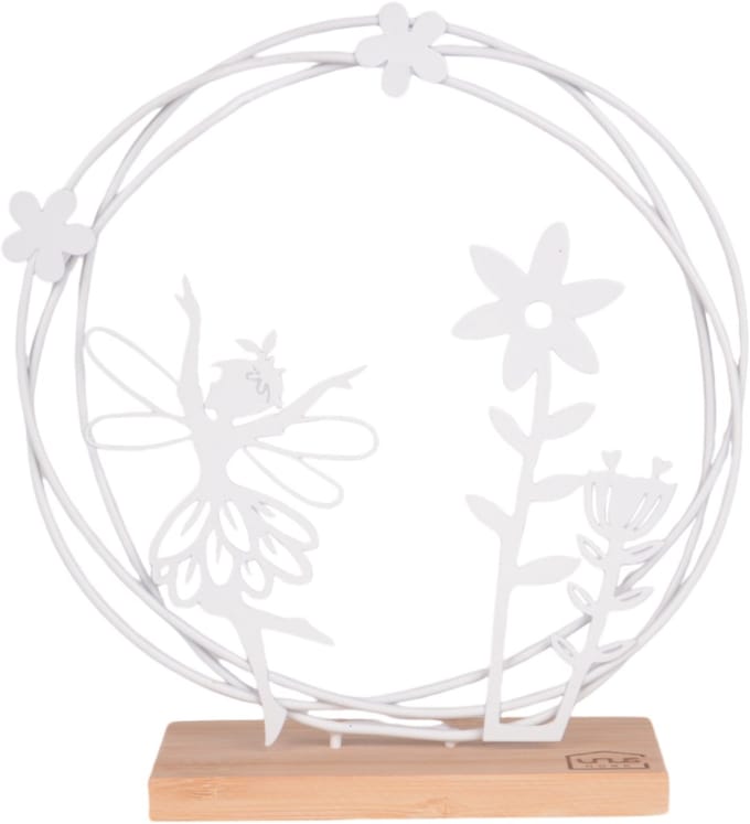 UNUS® Staander decoratieve dansende elf fee betoverende decoratie wit