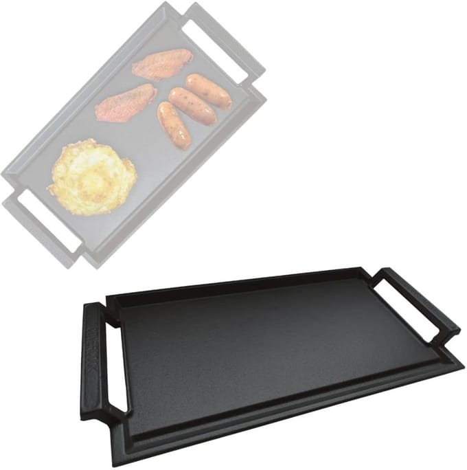 CLVP® Grillplaat Inductie - Bakplaat - Gietijzer - Zwart