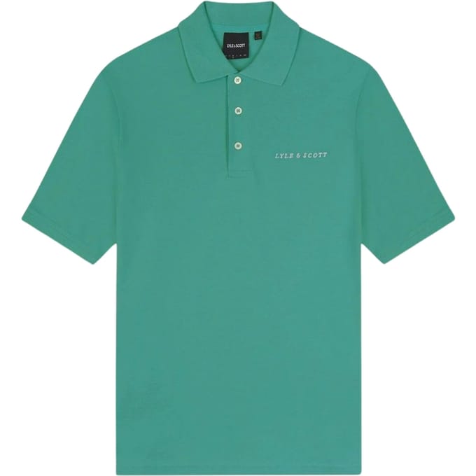 Lyle & Scott effen geborduurd logo Wilton groen poloshirt