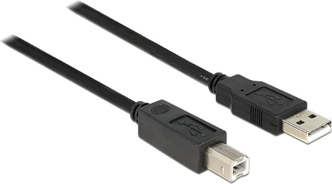 DeLOCK actieve USB naar USB-B kabel - USB2.0 - tot 0,5A - 11 meter Zwart