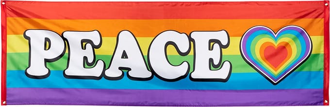 Regenboog Banner PEACE.