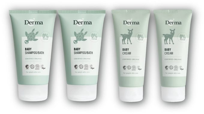 Derma Baby pakket - 2 x shampoo & lichaam + 2 x baby crème