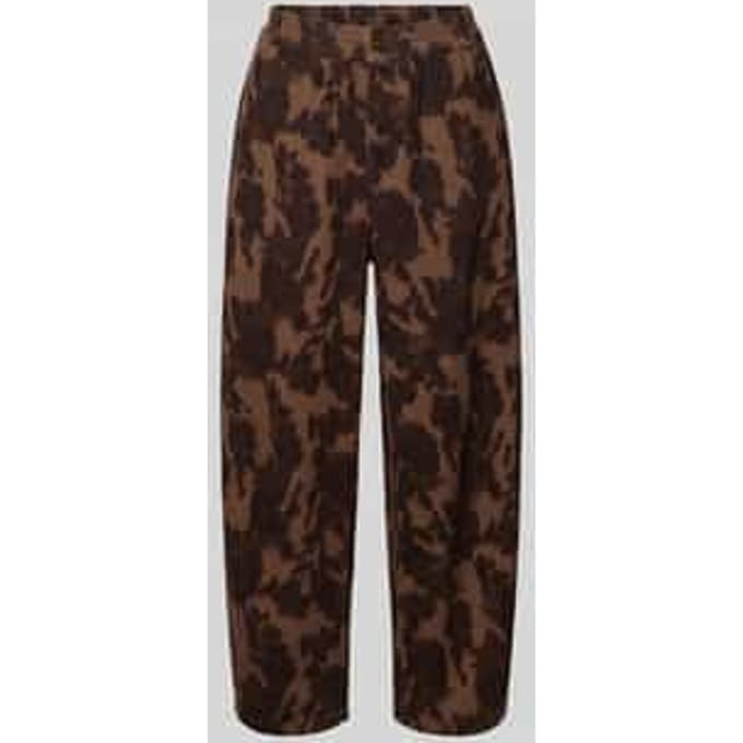 Twill broek met elastische band en achterzakken