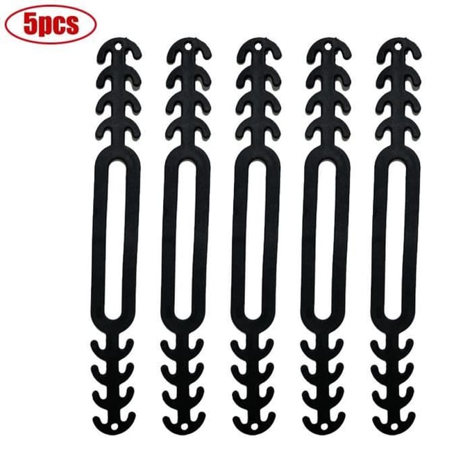 Porte-masque - YWEI - 5pcs - Silicone Antidérapant - Réglable - Noir noir