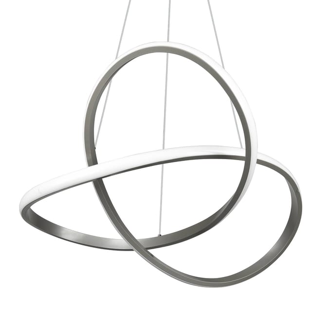 Reality Leuchten Hanglamp Course, mat nikkel, 4.000 K, Ø 60 cm, metaal