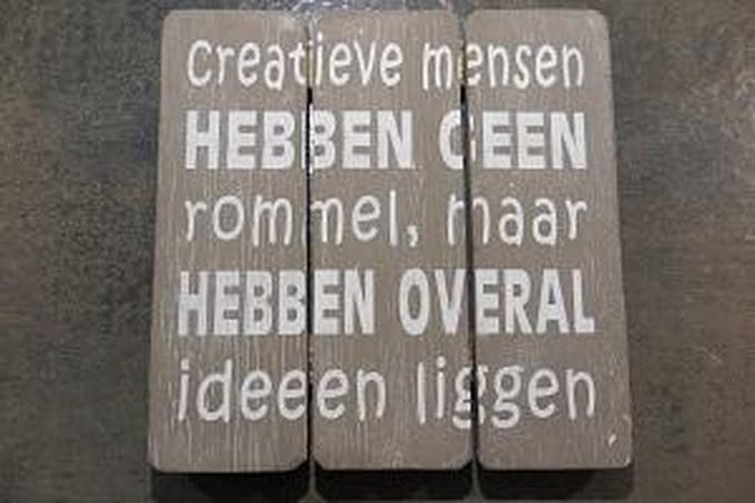 Tekstbord Creatieve mensen