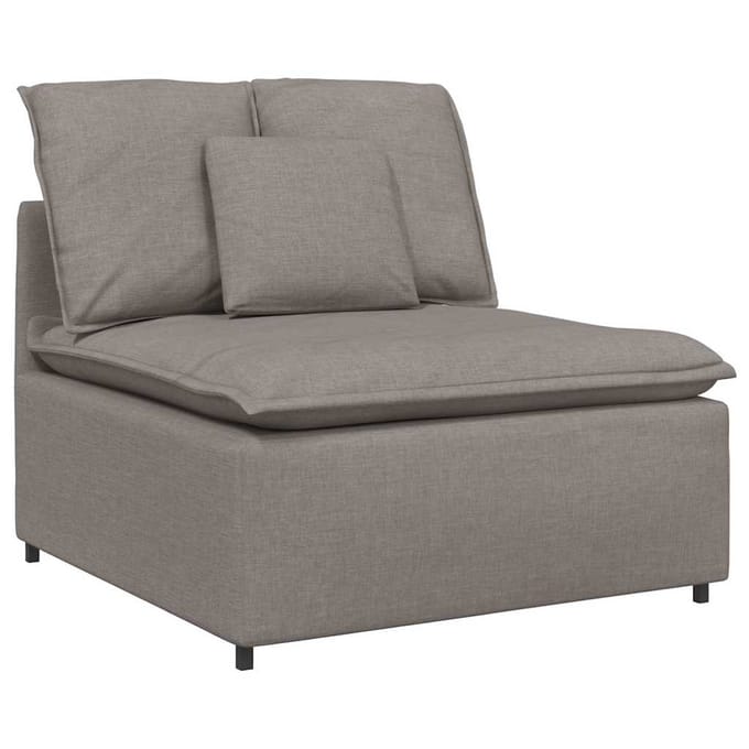 vidaXL - Modulaire - bank - middenmodule - met - kussens - 100 - cm - taupe