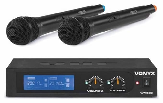 Draadloze VHF-microfoonset met 2 microfoons