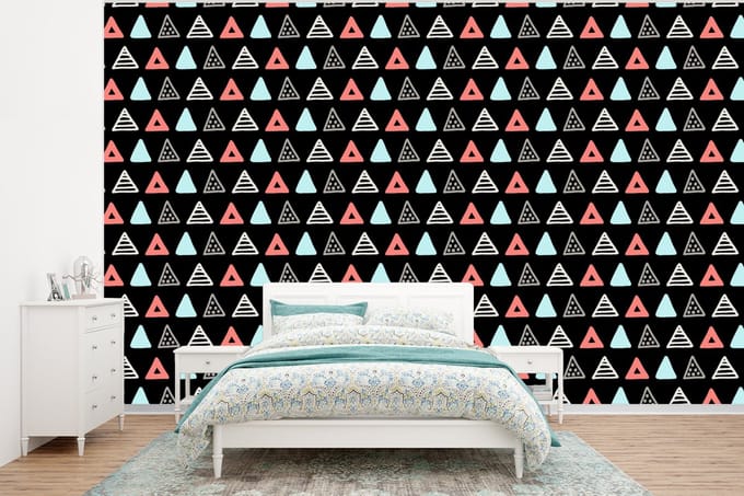 Behang - Fotobehang Jongens - Design - Driehoek - Breedte 320 cm x hoogte 240 cm