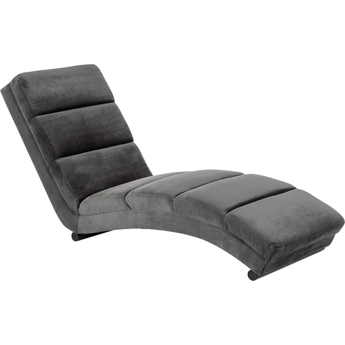 Smuk Velvet Chaise Longue Kaoni Donker Grijs