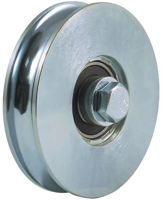 Rond groefwiel van 100 mm met 1 kogellager