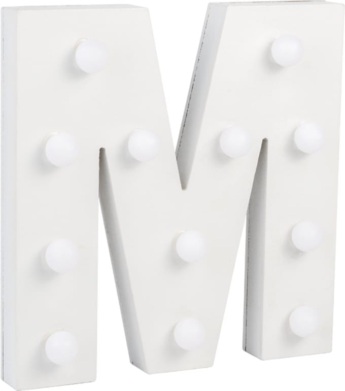 Verlichting | LED Letter | Letter M | Afmeting: 16x11cm