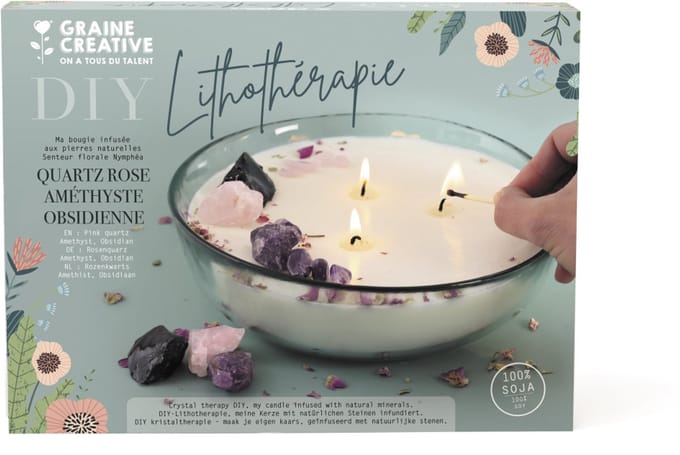 Graine Creative DIY Kit Edelstenen Therapie Kaars XXL - Creatieve Kaarsen Maken.