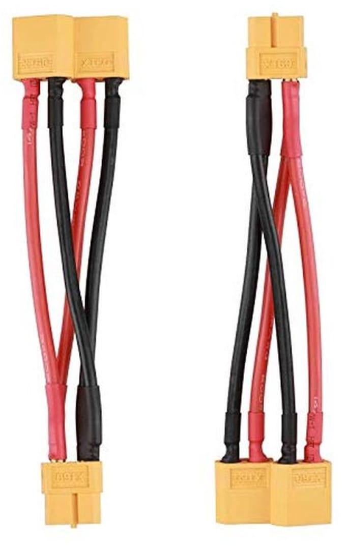 XT60 Parallelle Stekker 2 Mannelijk naar 1 Vrouwelijk Adapter Y-Splitter 10 cm 12 AWG Kabel