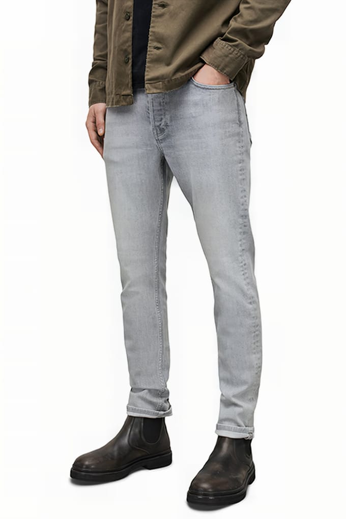AllSaints Cigarette Pale Grey Taglia: W38L30 | Jeans Slim Fit Outlet | Uomo | Grigio
