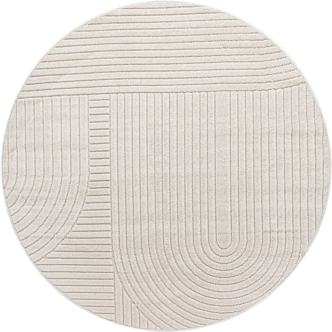 Binnen- en buitenkleed Cotara crème 160 cm rond