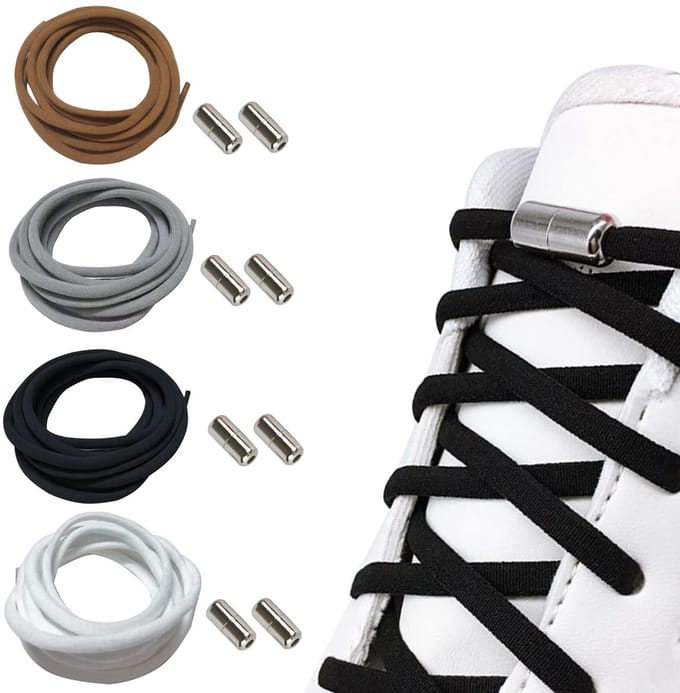 Dailygoods - 4 Paar Elastische Veters zonder Strikken - Snelsluiting in Meerdere Kleuren
