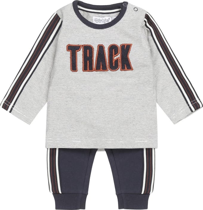 Dirkje Jongens 2-delig Kledingsetje Track Grijs / Blauw - 86