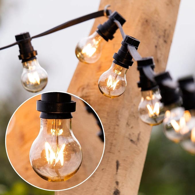 Prikkabel set met dimbare 4 watt LED filament lampen