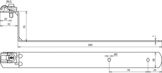 DEHN Dakgeleiderhouder STST voor RD 6-10mm Met beugel L 260mm - 202902
