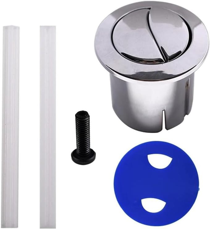 Toiletspoelknop - Dubbele spoelknop - Water Besparen - Dual Flush Design - 40 mm - Zilver