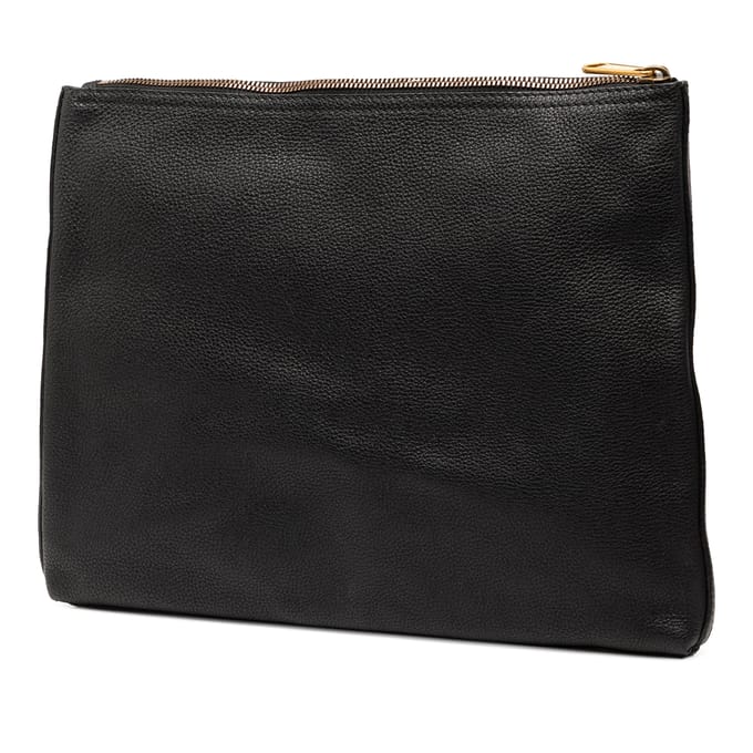 Tweedehands Medium Leren Logo Portfolio Clutch