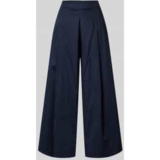 wide fit stoffen broek met bandplooien