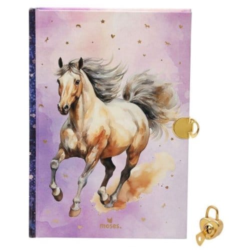 Moses dagboek met slot, paarden