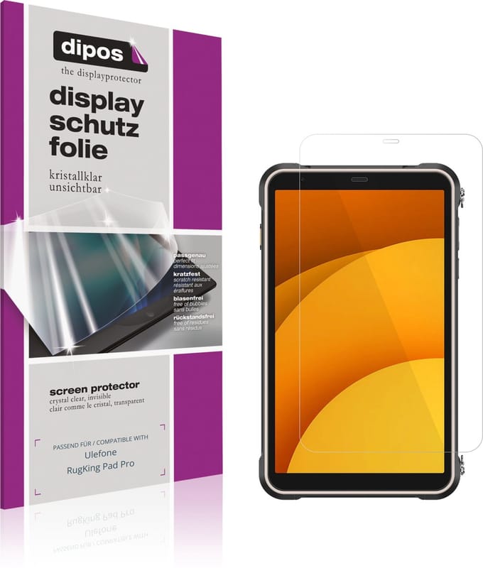 dipos – 2x Beschermfolie geschikt voor Ulefone RugKing Pad Pro | Krasbestendige & heldere Screenprotector Ultra-Thin