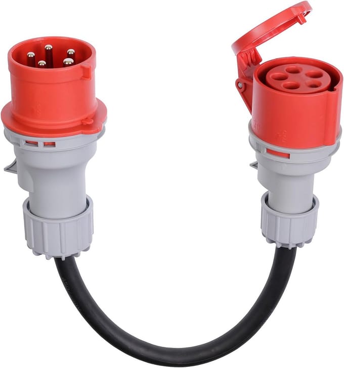 CEE Adapterkabel 32A naar 16A 5-polig IP44 voor 3-fasen aansluiting