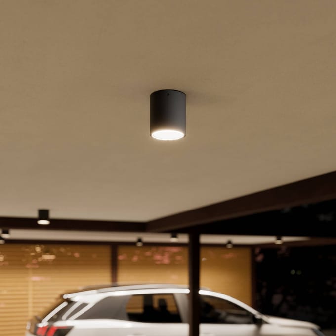 Lucande LED plafondlamp Meret, rond, antraciet, metaal