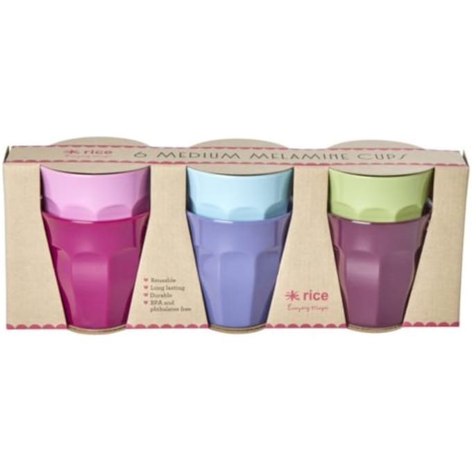 Rice melamine beker medium meerkleurig
