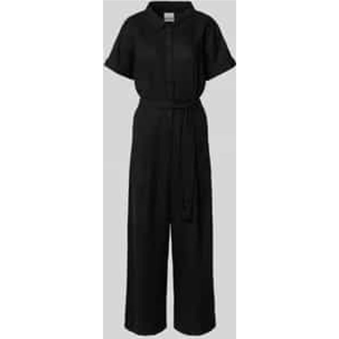 Jumpsuit van linnenmix met strikceintuur model 'LINNO'