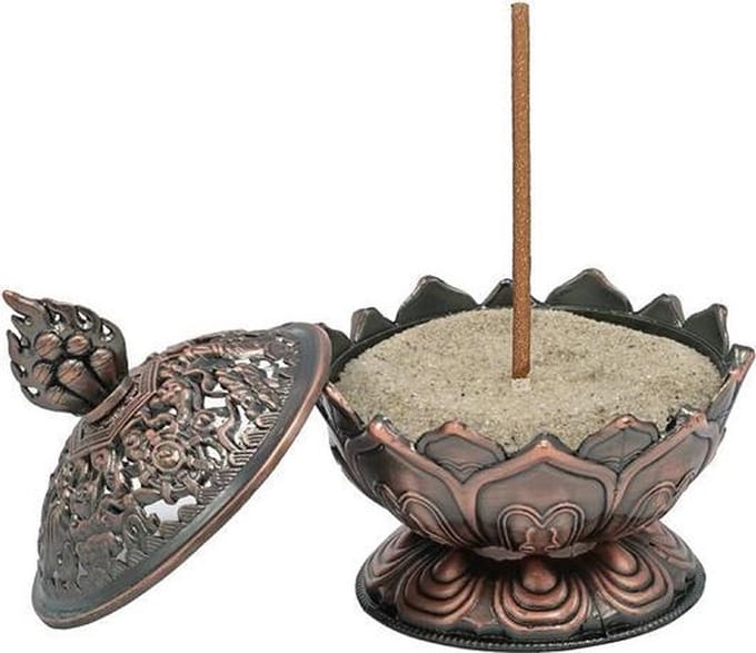Wierookbrander - Lotus - Koperkleurig - 7.8x6.9x6.9 cm