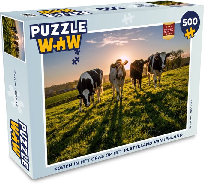 Puzzel Koe - Zon - Gras - Legpuzzel - Puzzel 500 stukjes