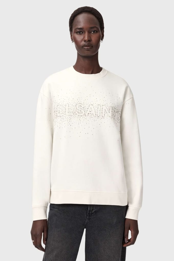 AllSaints Sprinkle Etta Sweat White Maat: S | Sweaters Outlet | Dames | Wit