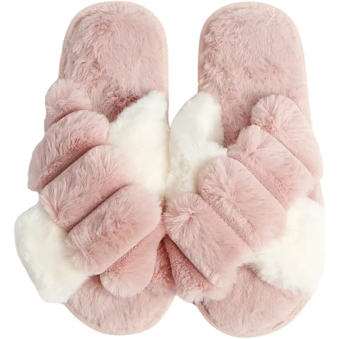 Bicolor kruisende pantoffels voor dames Admas