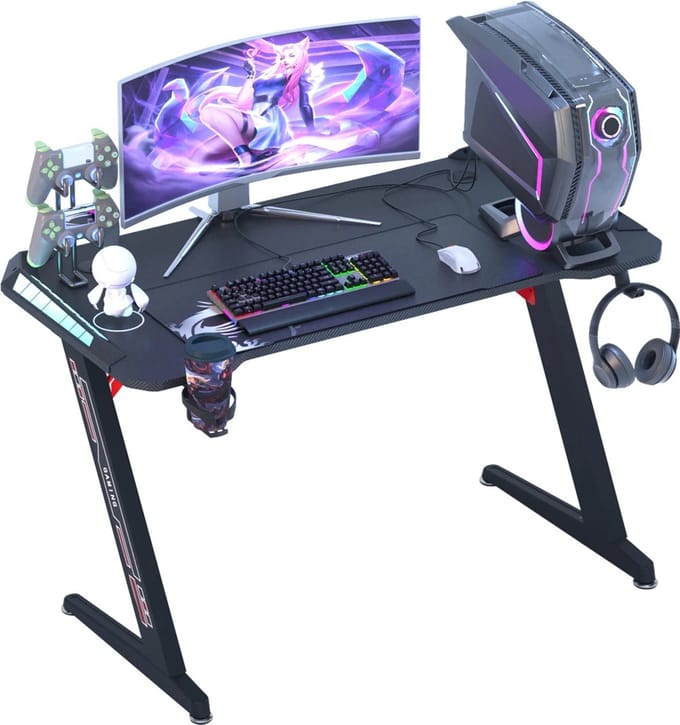 Gaming Bureau - Gaming Desk - Gamingbureau - LED-Verlichting -